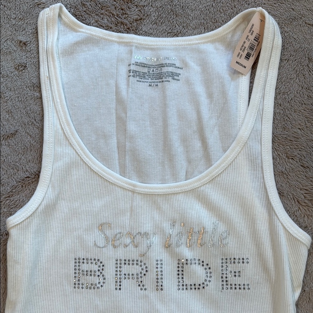NWT Vintage Victoria's Secret White “Sexy Little Bride” Tank Top I Do Collection